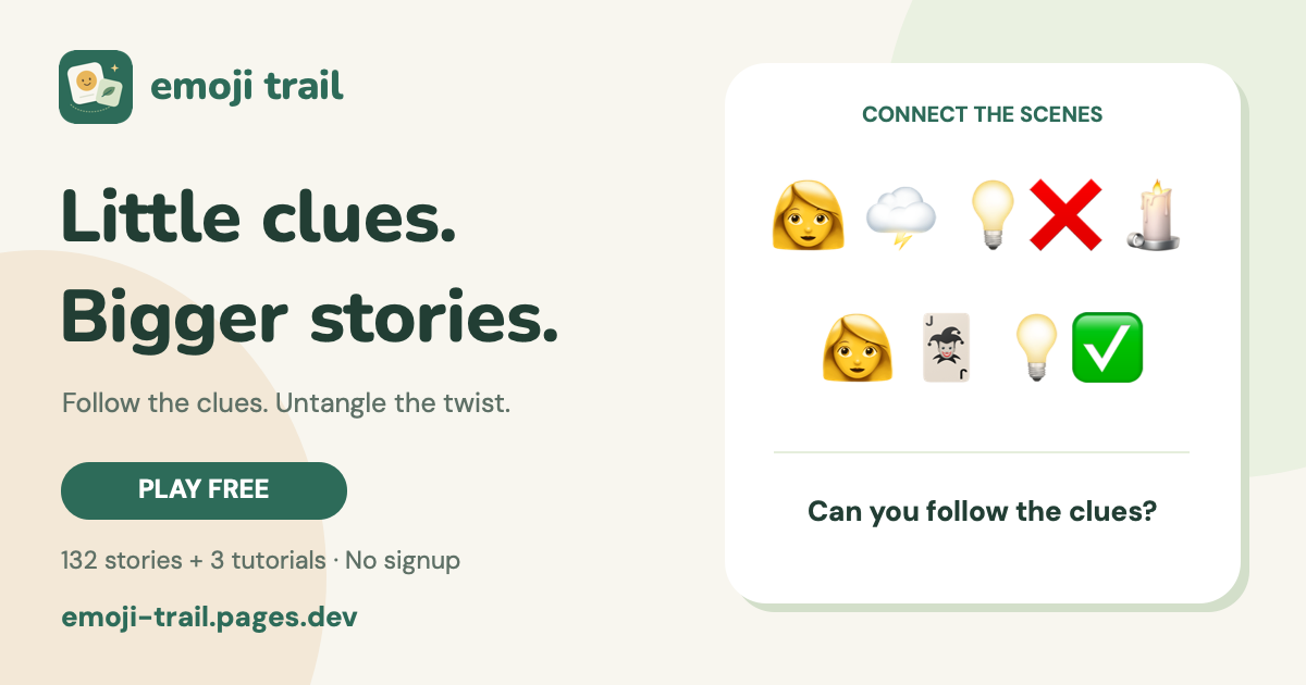 I made Emoji Trail, a free browser game where you turn emoji stories into sentences